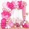 Different Sizes 18 12 10 5Inch Hot Pink Pastel Latex Metallic Confetti Heart Foil Balloon(pink)